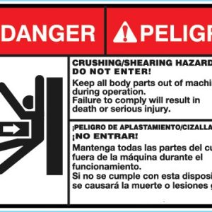 060039 Decal-Danger Do Not Enter Crush/Sheer Hazard
