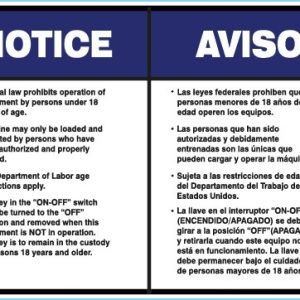 060121 Decal-Notice Federal Regulation Prohibits
