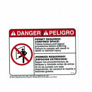 063123 Danger Confined Space Decal