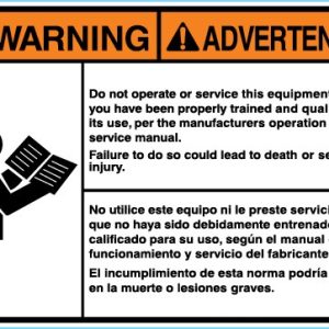 063977 Warning Do Not Operate Before Training Decal